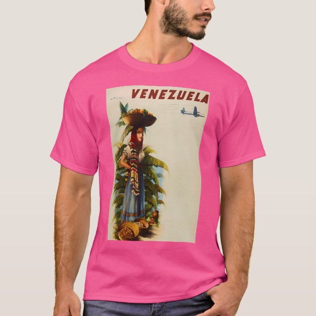 Camiseta Poster de Viajes Vintage de Venezuela (Anverso)