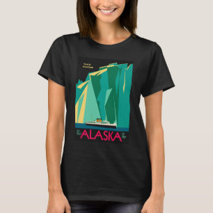 Camiseta Poster de Viajes Vintage, Glaciar Taku, Alaska