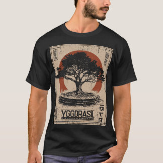 Camiseta Poster del Árbol Mundial YGDRASIL | Retro