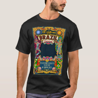 Camiseta Poster del Carnaval de Río Tema Mascara de Brasil