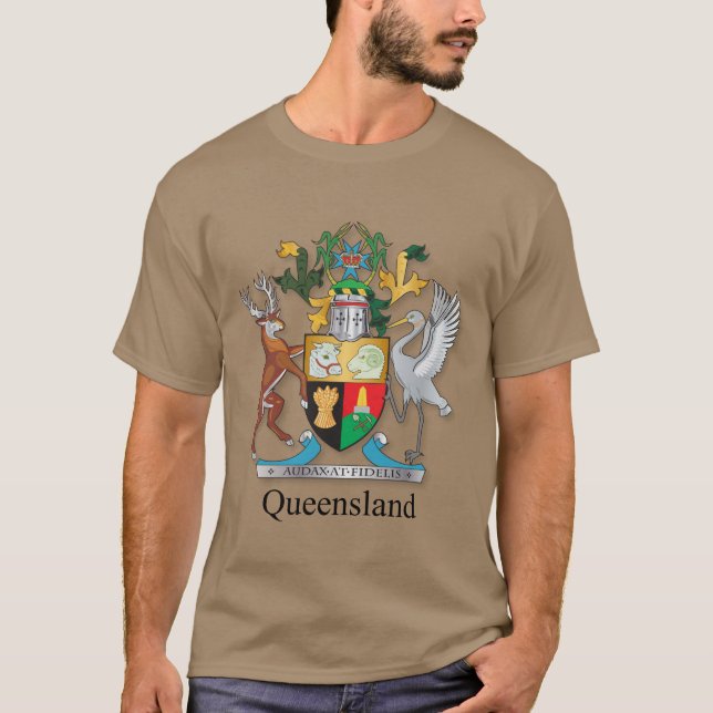 Camiseta Poster del escudo de armas de Queensland (Anverso)