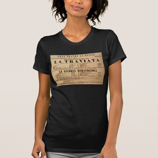 Camiseta Poster del estreno mundial de La Traviata (1853) (Anverso)