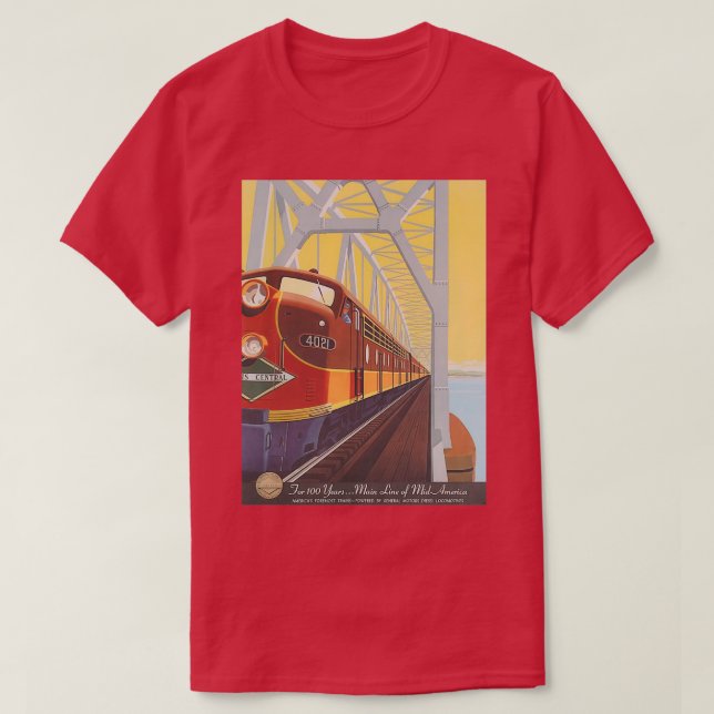 Camiseta Poster del Ferrocarril Central de Illinois (Diseño del anverso)
