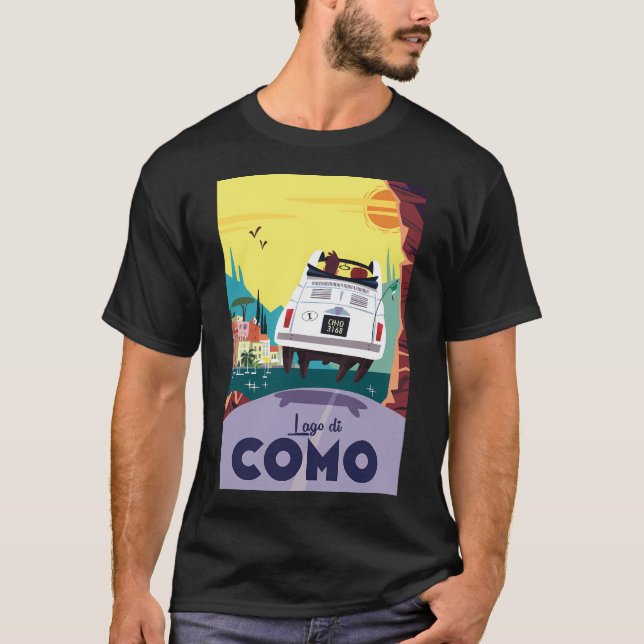 Camiseta Poster del lago Como (Anverso)
