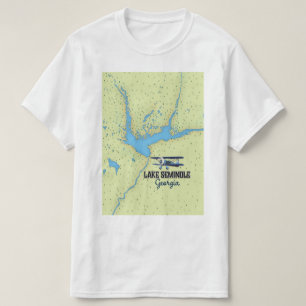 Camiseta Poster del mapa del lago Seminole Georgia