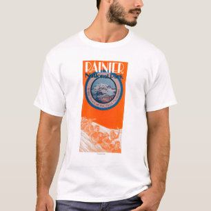 Camiseta Poster del Monte Rainier - Sledding