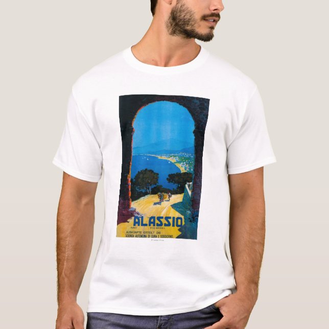 Camiseta Poster del oeste del viaje de Riviera del italiano (Anverso)