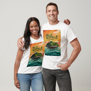 Camiseta Poster del Parque Nacional Retro Isle Royale