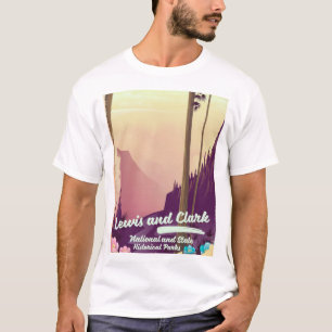 Camiseta Póster del parque nacional y estatal Lewis y Clark