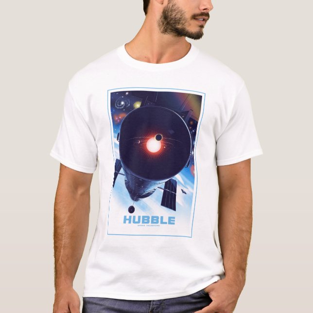 Camiseta Poster del telescopio espacial Hubble. (Anverso)