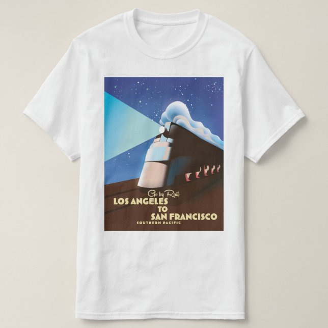 Camiseta Poster del tren de Los Ángeles a San Francisco (Diseño del anverso)