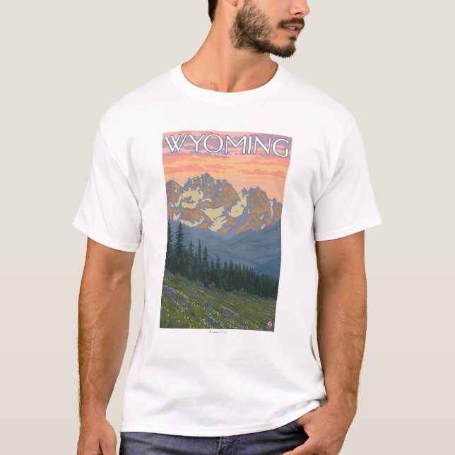 Camiseta Poster del viaje de FlowersWyomingVintage de la (Anverso)