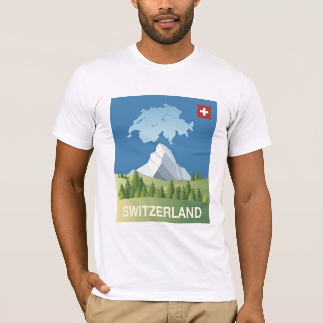 Camiseta Poster del viaje de Suiza (Anverso)