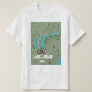 Camiseta Poster del viaje del lago Lugano Italia - de Suiza