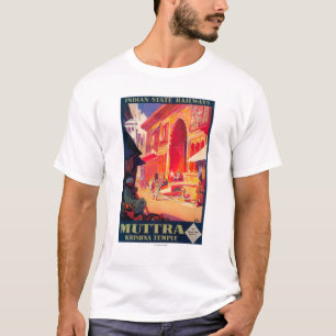 Camiseta Poster del viaje del templo de Muttra Krishna