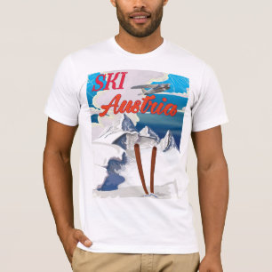 Camiseta Poster del viaje del vintage de Austria del esquí