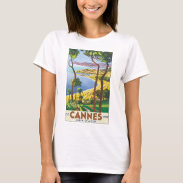 Camiseta Poster del viaje del vintage de Cannes Cote d'Azur