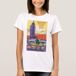 Camiseta Poster del viaje del vintage de la feria de mundo