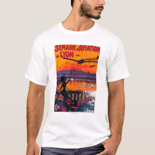 Camiseta Poster del vintage del De Lyon de la aviación del