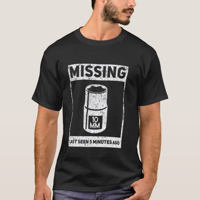 Camiseta Póster Divertido de Llave de 10mm Perdida para Mec (Anverso)