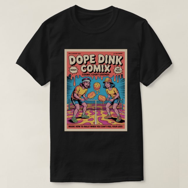 Camiseta Póster divertido de Pickleball Dope Dink Comix (Diseño del anverso)