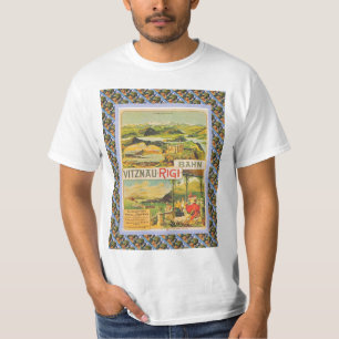 Camiseta Poster ferroviario suizo Vitznau Rigi Bahn del