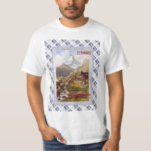 Camiseta Poster ferroviario suizo Zermatt, Cervino del