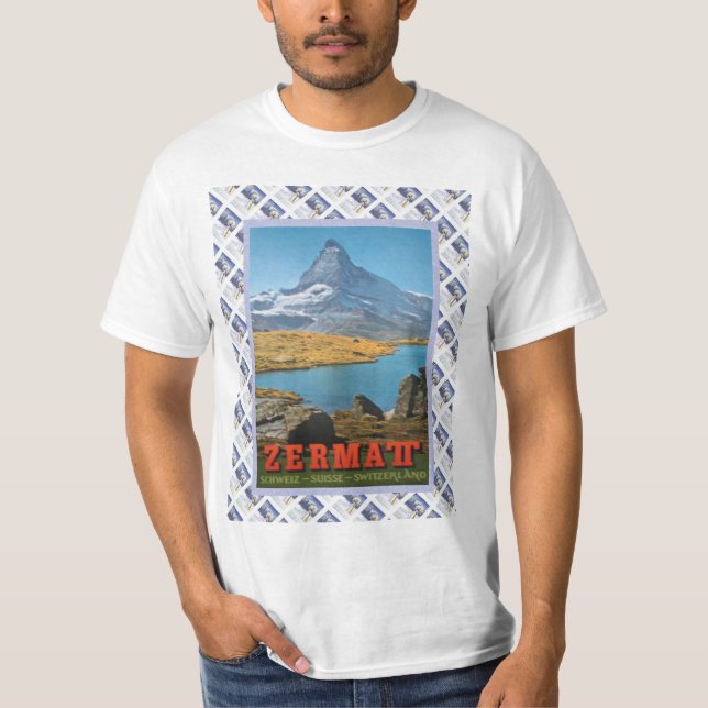 Camiseta Poster ferroviario suizo Zermatt, Cervino del (Anverso)