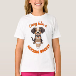 Camiseta Poster imprimible de perro con café Lover
