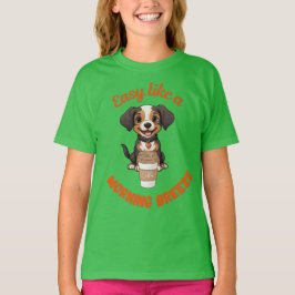 Camiseta Poster imprimible de perro con café Lover