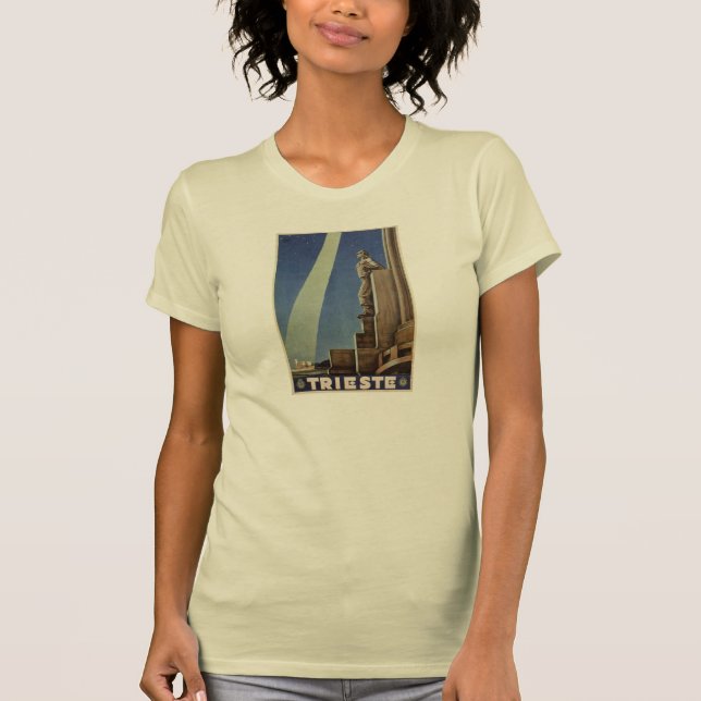 Camiseta Poster italiano del viaje de Trieste del art déco (Anverso)