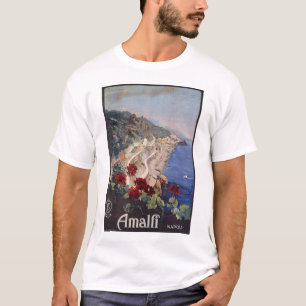 Camiseta Poster italiano del viaje del vintage de Amalfi