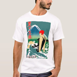 Camiseta Poster japonés de turismo de viajes Chica Art Deco