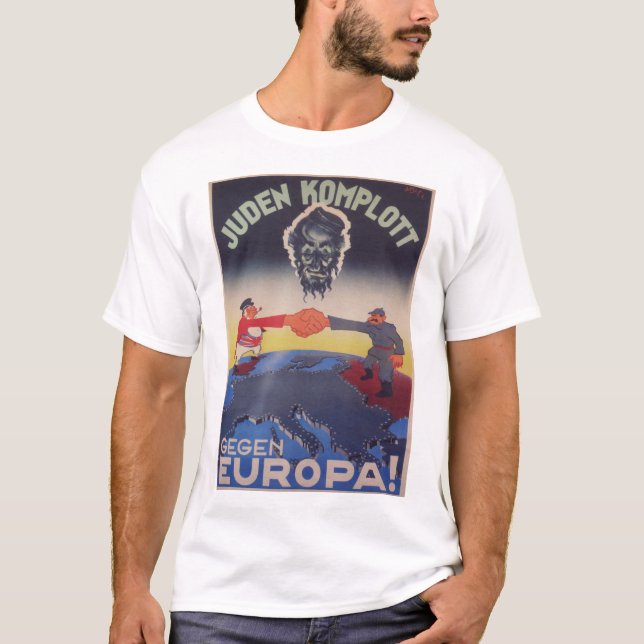 Camiseta Poster judío de la propaganda de la conspiración (Anverso)