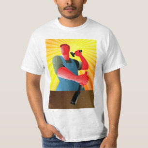 Camiseta Poster llamativo del cincel del martillo del