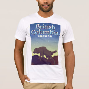 Camiseta Poster Lobo de Canadá en Columbia Británica