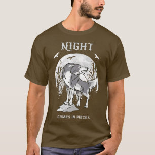 Camiseta Poster Lobo Nocturno Diseño Vida Silvestre Animal