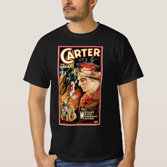 Camiseta Póster Mágico Antiguo, Carter el Misterioso (Anverso)