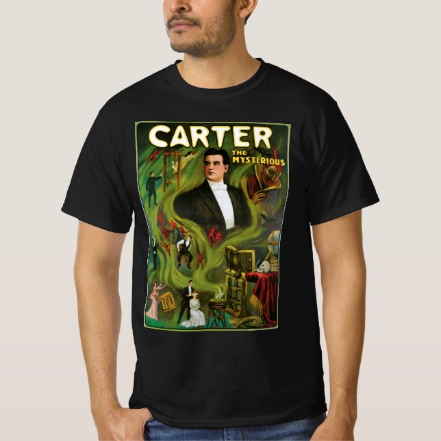 Camiseta Póster Mágico Antiguo, Carter el Misterioso (Anverso)