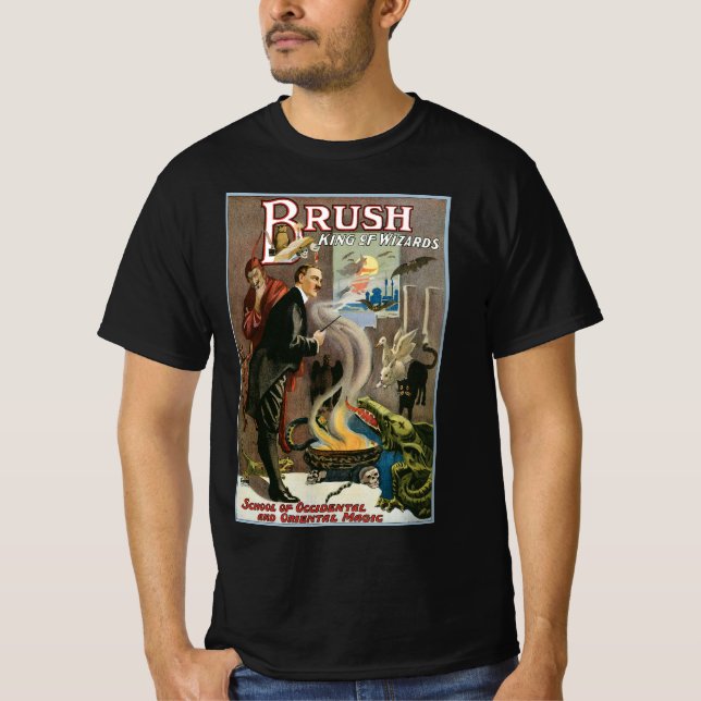 Camiseta Poster mágico vintage, Brush, Rey de Asistentes (Anverso)