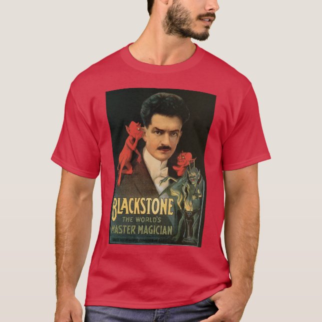 Camiseta Póster Mágico Vintage, Gran Mago Blackstone (Anverso)