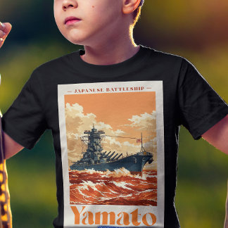 Camiseta Póster Marítimo Antiguo del Acorazado Japonés Yama