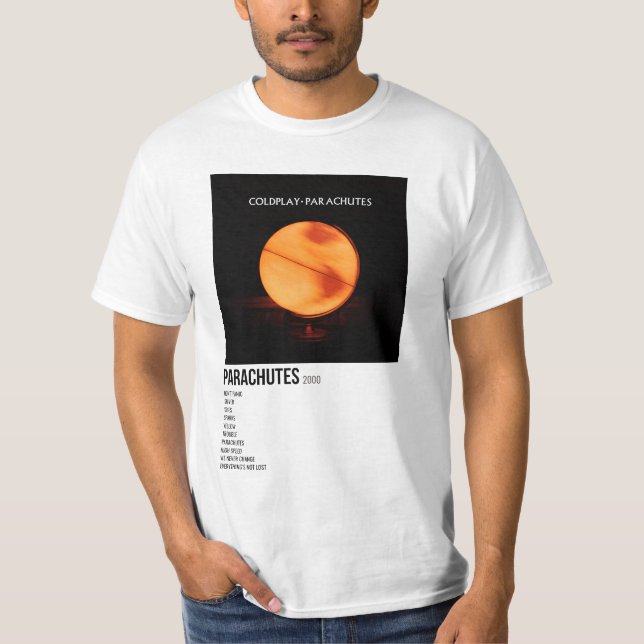 Camiseta poster mínimo de los paracaídas del álbum (Anverso)