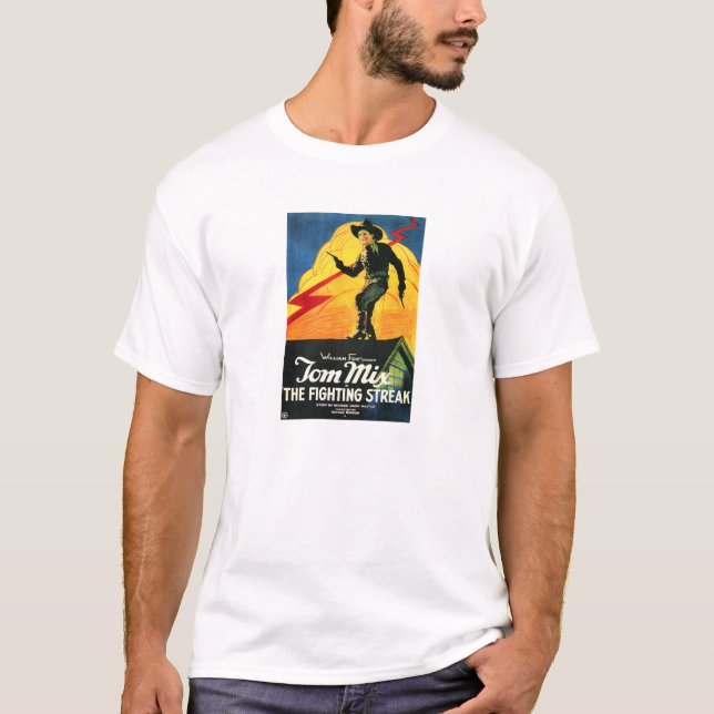 Camiseta Poster occidental 1922 de la película muda de Tom (Anverso)