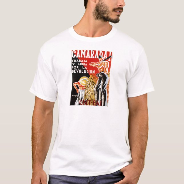 Camiseta Poster original de la guerra civil española CNT-FA (Anverso)