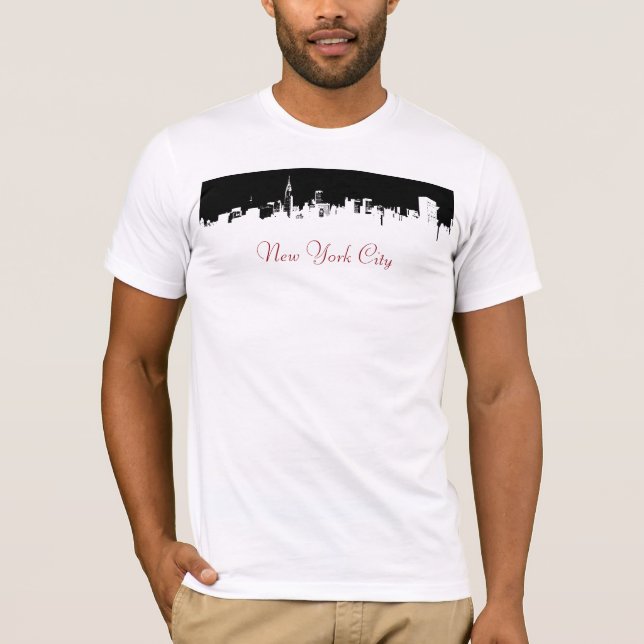Camiseta Poster Panorama de Pop Art New York City (Anverso)