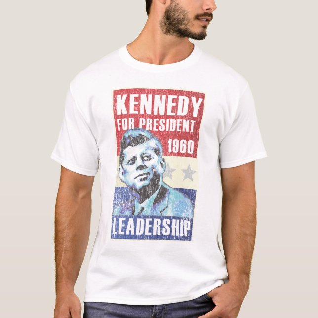 Camiseta Poster presidencial histórico de John F. Kennedy (Anverso)