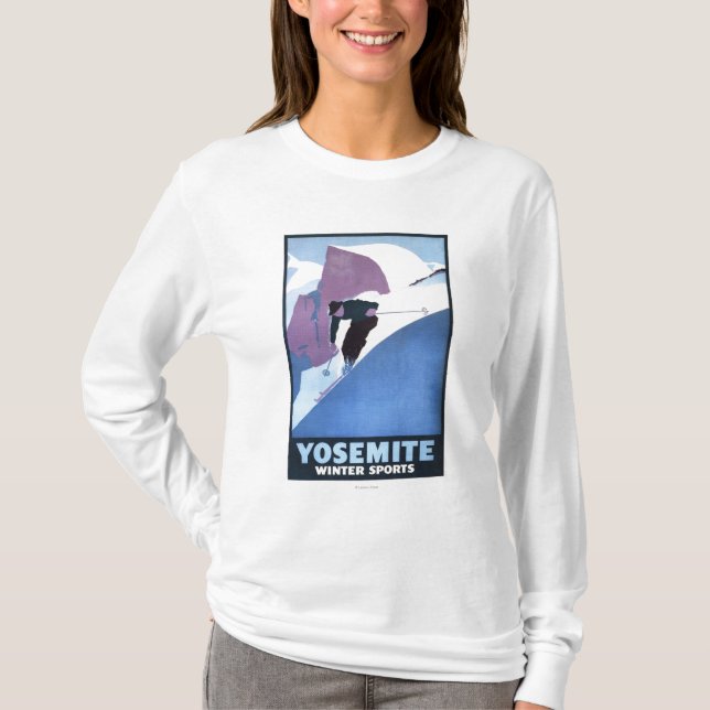 Camiseta Poster promocional de esquí de los deportes de (Anverso)