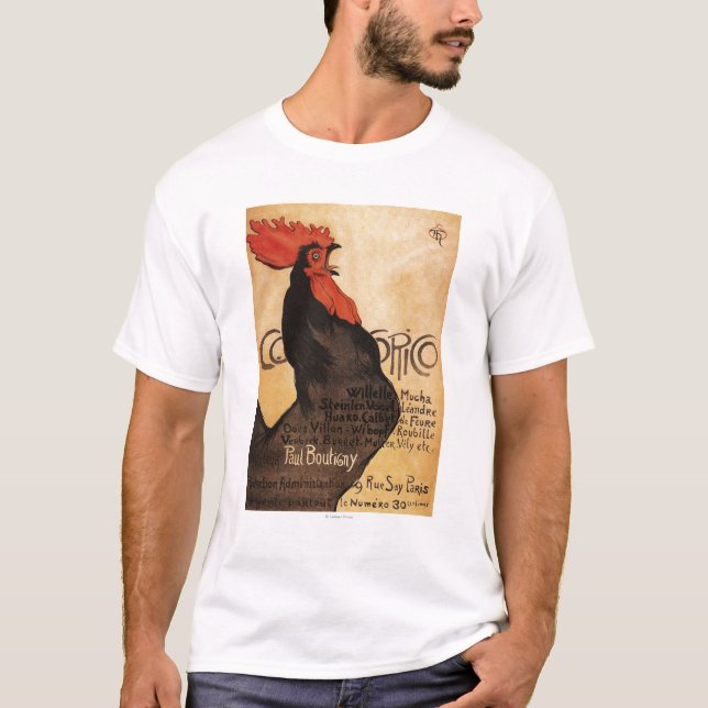Camiseta Poster promocional del gallo periódico de Cocorico (Anverso)
