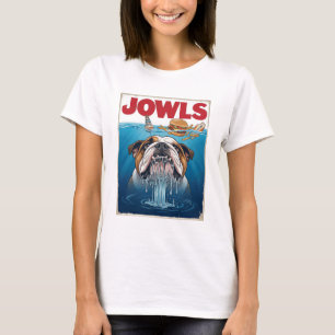 Camiseta Póster Regalo de Carrillos de Bulldog Inglés Shark